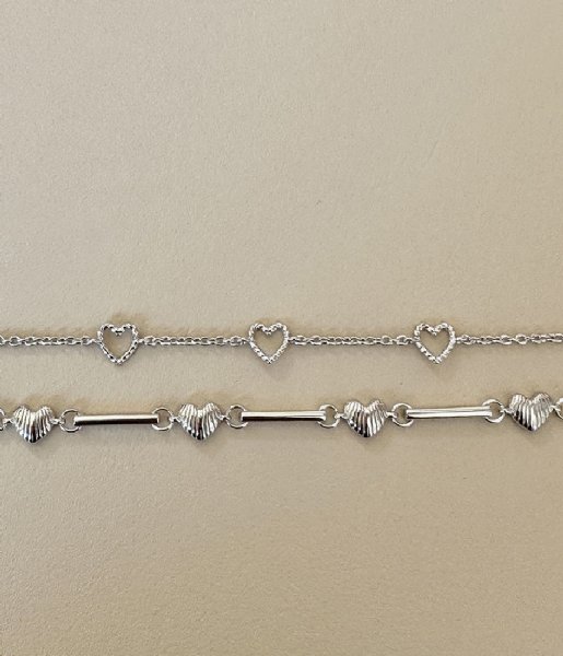 24Kae Bracelet Bracelet With Shell Structured Hearts 22463S Silver colored