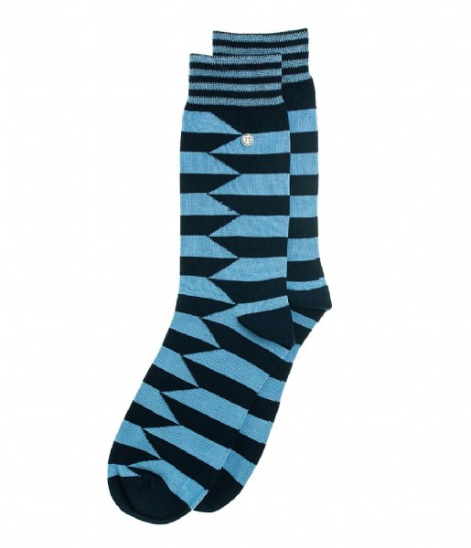 Alfredo Gonzales Sock Stripes Offset Socks navy light blue