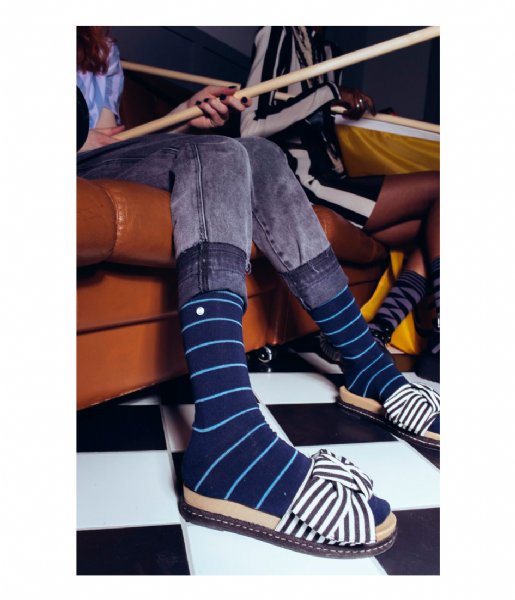 Alfredo Gonzales Sock Stripes Thin Socks navy light blue (109)