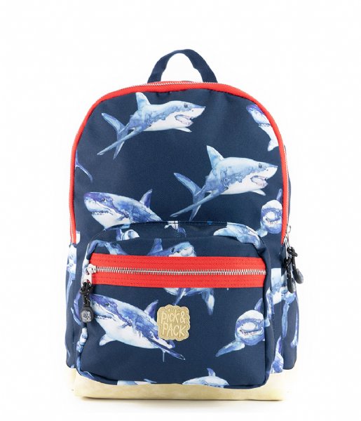 Pick & Pack School Backpack Shark Backpack M 13 Inch Navy (14)