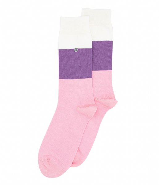 Alfredo Gonzales Sock Big Stripes Socks purple off white pink (121)