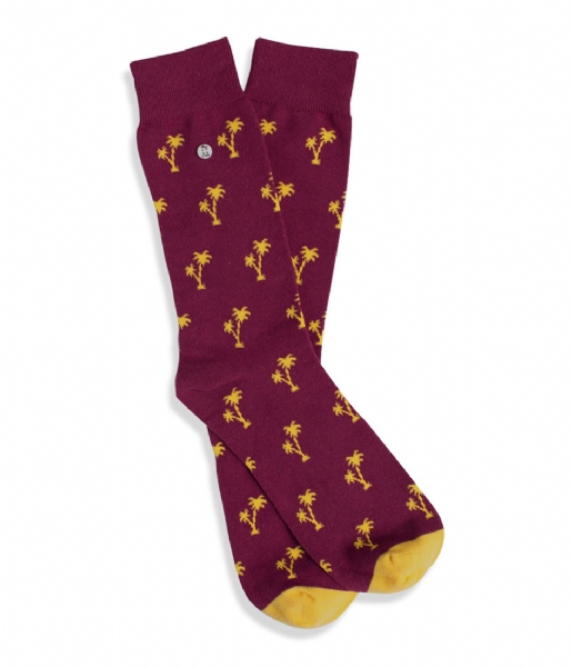 Alfredo Gonzales Sock Palm Springs Stay Gold Colored bordeaux 