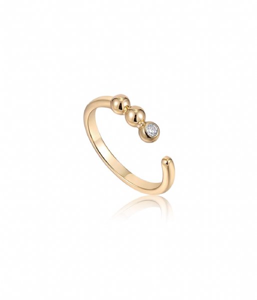 Ania Haie Ring Spaced Out Sparkle Adjustable Ring S Goudkleurig