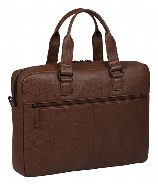 Burkely Laptop Shoulder Bag Minimal Mason Laptopbag 15.6 Inch Custom Cognac (24)