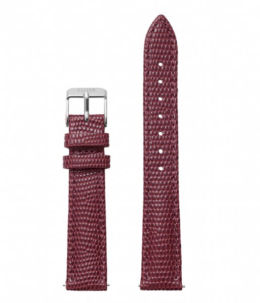 CLUSE Watchstrap Minuit Strap Burgundy Lizard burgundy lizard silver colored (CLS378)