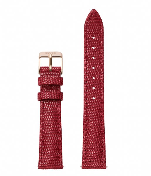 CLUSE Watchstrap Minuit Strap Deep Red Lizard deep red lizard rose gold plated (CLS383)
