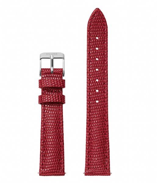 CLUSE Watchstrap Minuit Strap Deep Red Lizard deep red lizard silver colored (CLS381)