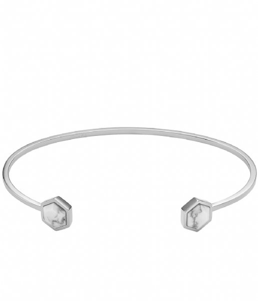 CLUSE Bracelet Idylle Hexagons Open Cuff Bracelet silver color marble (CLJ12003)