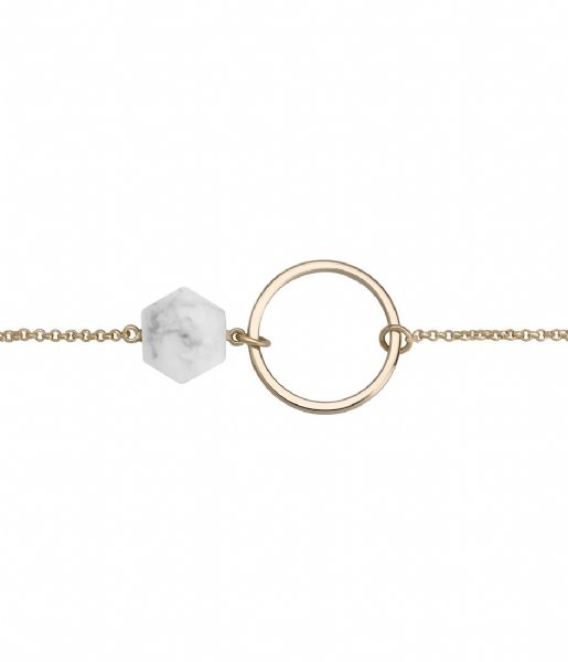 CLUSE Bracelet Idylle Open Circle Marble Hexagon Chain Bracelet gold plated (CLJ11008)