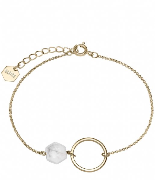CLUSE Bracelet Idylle Open Circle Marble Hexagon Chain Bracelet gold plated (CLJ11008)