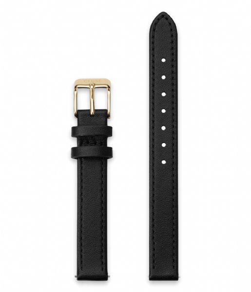 CLUSE Watchstrap Strap 12 mm Leather Gold colored Black (CS12002)