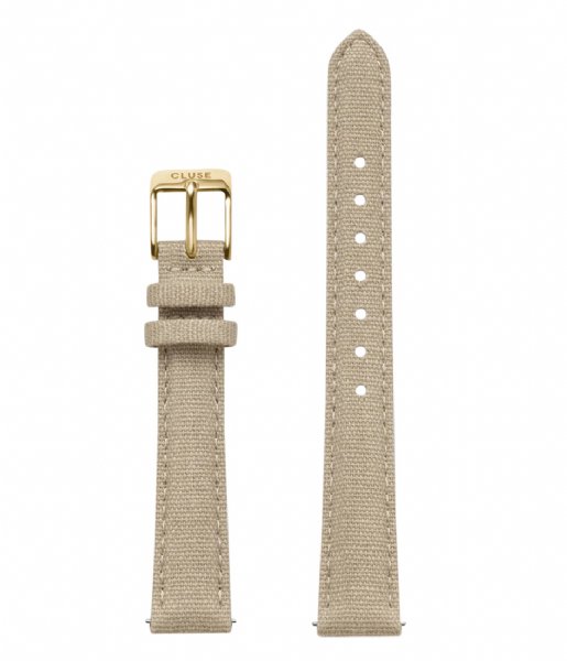 CLUSE Watch Strap 14 mm Linen Beige Gold colored