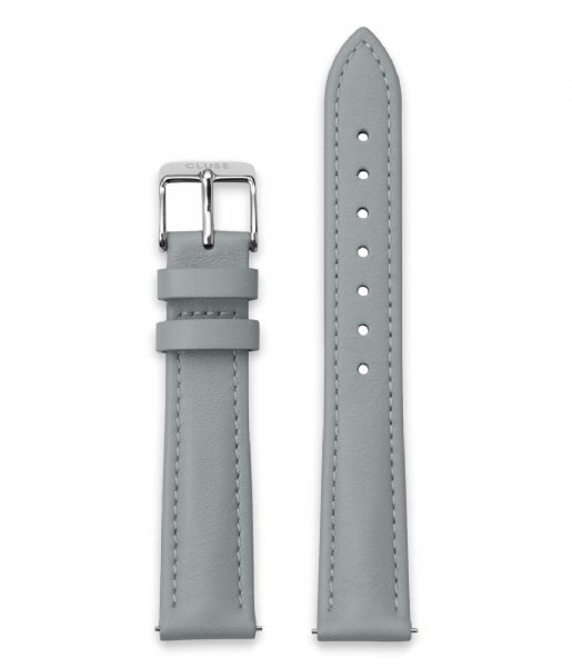 CLUSE Watchstrap Strap 16 mm Leather Silver Colored Grey (CS12234)