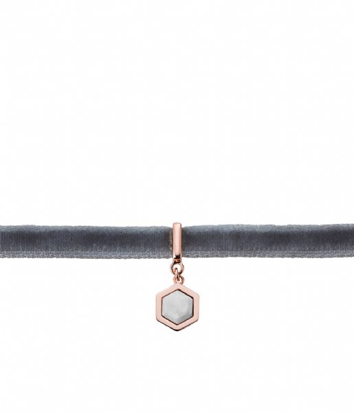 CLUSE Necklace Amourette Velvet Marble Pendant Choker rose gold plated (CLJ23002)