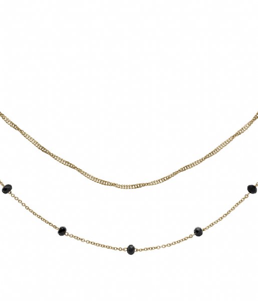 CLUSE Necklace Essentiele Set of Two Necklaces Black Crystals gold color (CLJ21007)
