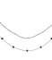 CLUSE Necklace Essentiele Set of Two Necklaces Black Crystals silver color (CLJ22007)