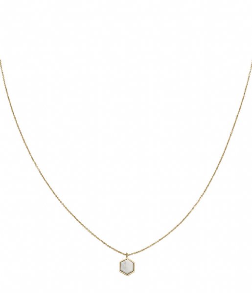 CLUSE Necklace Idylle Marble Hexagon Pendant Necklace gold color (CLJ21008)