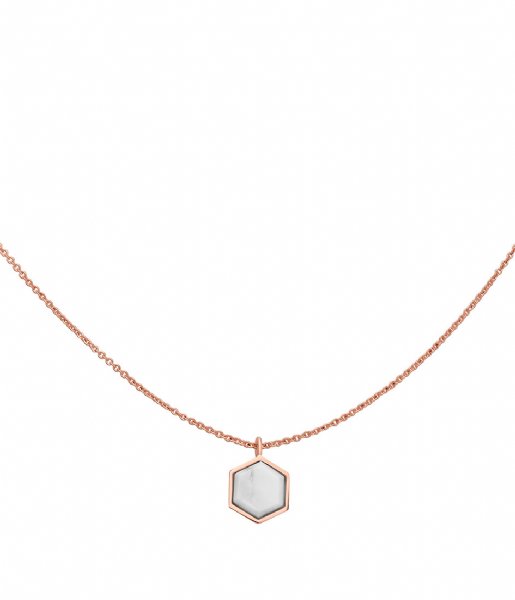 CLUSE Necklace Idylle Marble Hexagon Pendant Necklace rose gold plated (CLJ20008)