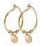 CLUSE Earring Essentiele Hexagon and Pearl Charm Hoop Earrings gold plated (CLJ51002)