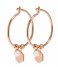 CLUSE Earring Essentiele Hexagon and Pearl Charm Hoop Earrings rose gold plated (CLJ50002)