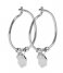 CLUSE Earring Essentiele Hexagon and Pearl Charm Hoop Earrings silver plated (CLJ52002)