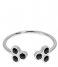 CLUSE Ring Essentiele Black Crystal Hexagons Open Ring silver plated (CLJ42008)