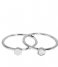 CLUSE Ring Idylle Solid Marble Hexagon Set of Two Rings silver plated (CLJ42001)