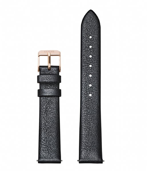 CLUSE Watchstrap Strap Leather Rose Gold Colored 16 mm dark grey metallic (CS1408101054)