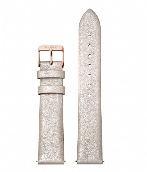 CLUSE Watchstrap Strap Leather 18 mm Rose Gold Colored warm white metallic (CS1408101056)