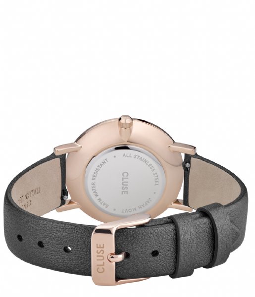CLUSE Watch Le Couronnement Leather Rose Gold Plated rose gold plated dark grey (CW0101209007)