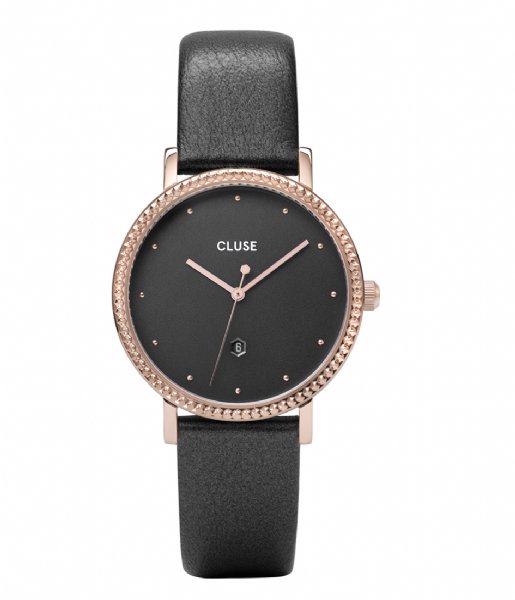 CLUSE Watch Le Couronnement Leather Rose Gold Plated rose gold plated dark grey (CW0101209007)