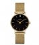 CLUSE Watch Minuit Special Mesh Gold Plated Black Stardust Gift Box Gold plated black stardust & black leather strap