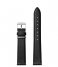 CLUSE Watchstrap Strap Leather Metal Hoop 16 mm Silver colored Black (CS1408101043)