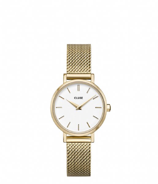 CLUSE Watch Boho Chic Petite Mesh Gold White gold colored