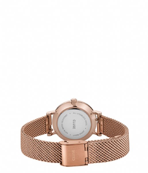 CLUSE Watch Boho Chic Petite Mesh Rose Gold White rose gold plated
