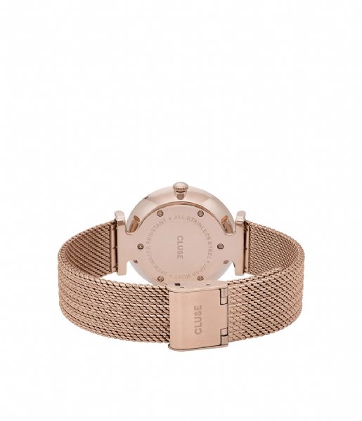 CLUSE Watch Triomphe Mesh Rose Gold Plated Gift Box rose gold white & star (CG0108208001)