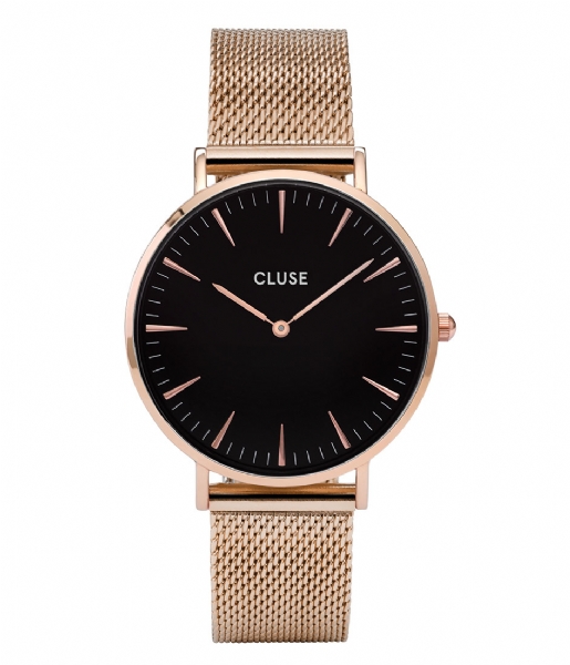 CLUSE Watch Boho Chic Mesh Rose Gold Plated Black rose gold plated black rose gold (CW0101201003)
