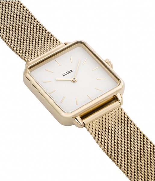 CLUSE Watch La Tetragone Mesh Gold Plated mesh gold color white (CL60002)