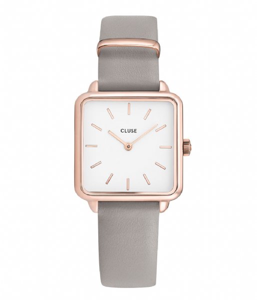 CLUSE Watch La Tetragone Rose Gold Plated White rose gold plated white grey (CL60005)