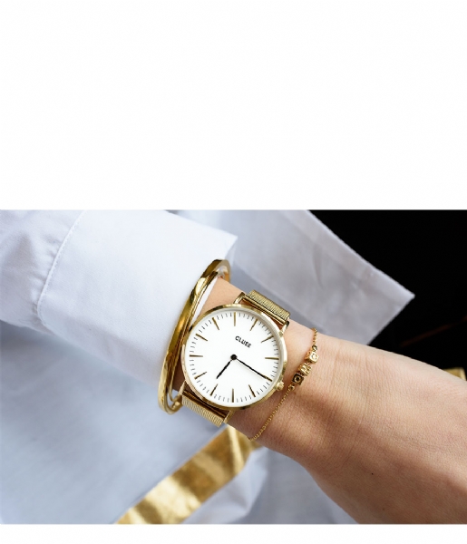 CLUSE Watch Boho Chic Mesh Gold Plated White white gold plated (CW0101201009)