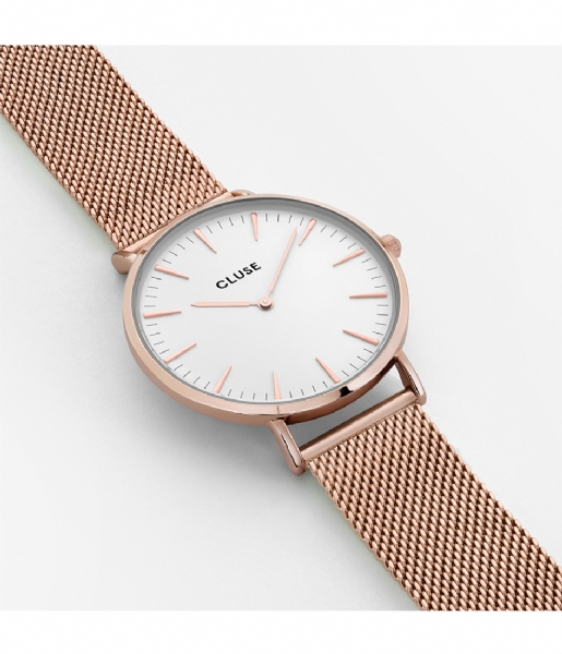 CLUSE Watch Boho Chic Mesh Rose Gold Plated White rose gold plated (CW0101201001)