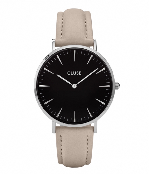 CLUSE Watch Boho Chic Silver Colored Black black grey (CL18218)