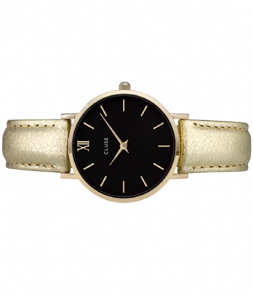 CLUSE Watch Minuit Gold Plated Black black gold plated metallic (CL30037)