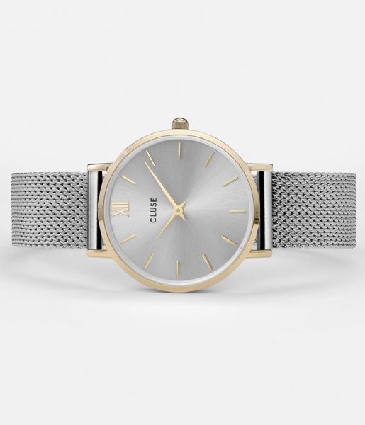CLUSE Watch Minuit Mesh Gold Plated Silver Colored gold plated silver colored (CW0101203015)