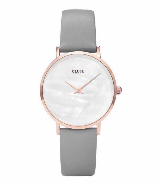 CLUSE Watch Minuit La Perle Rose Gold Plated White Pearl white pearl stone grey (CL30049)