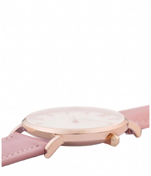 CLUSE Watch Minuit Leather Rose Gold Plated White rose gold plated white pink (CW0101203006)