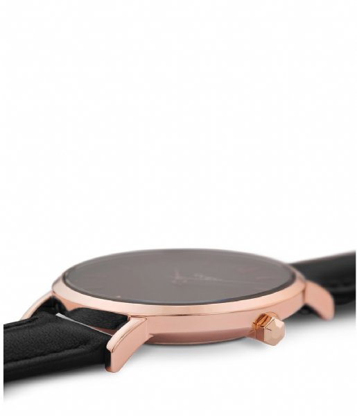 CLUSE Watch Minuit Leather Rose Gold Plated rose gold plated black (CW0101203013)