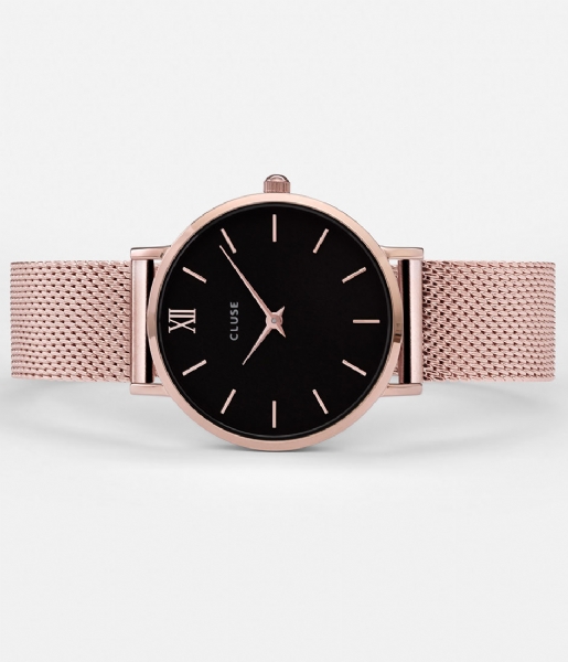 CLUSE Watch Minuit Mesh Rose Gold Plated Black rose gold plated black rose gold (CW0101203003)