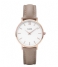 CLUSE Watch Minuit Leather Rose Gold Plated White rose gold plated white hazelnut (CW0101203014)