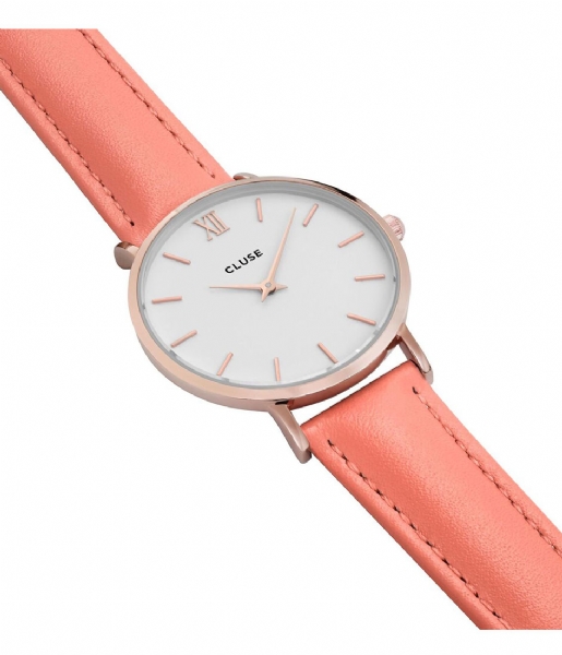 CLUSE Watch Minuit Rose Gold Colored White rose gold colored white flamingo (30045)